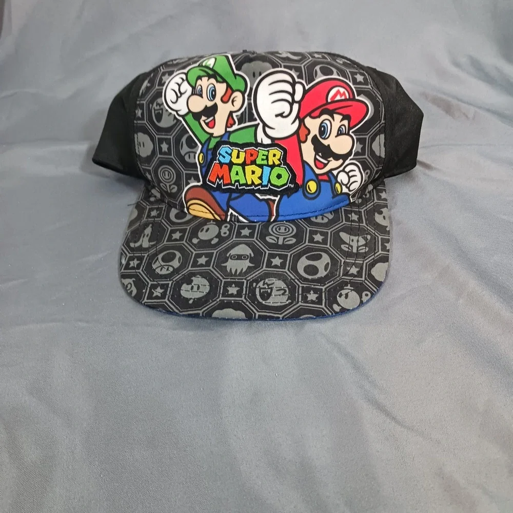 Nintendo Super Mario Hat Kids OS Black Good Luigi Snapback SB9H6LSMB